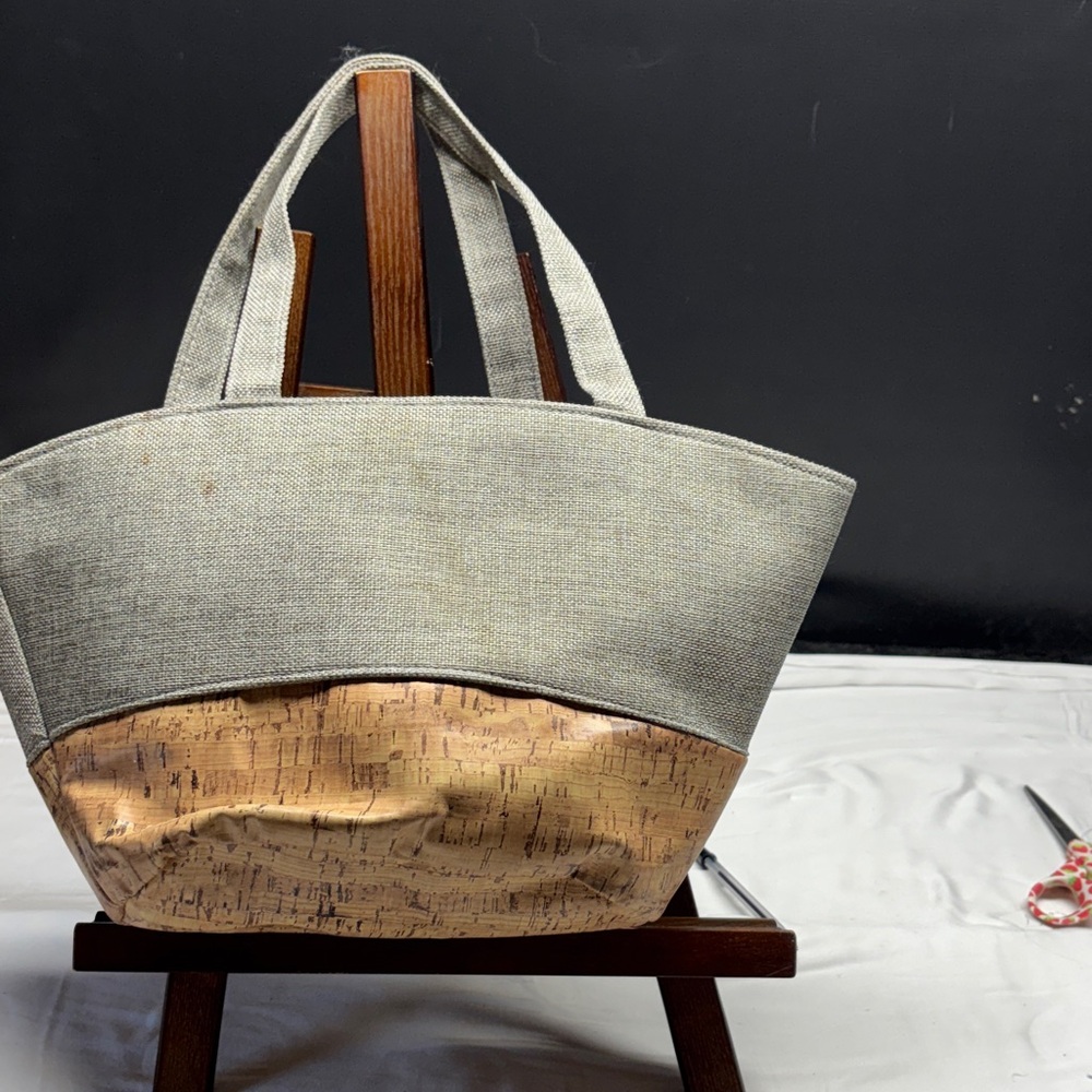 Elegant Gray and Tan Tote Bag